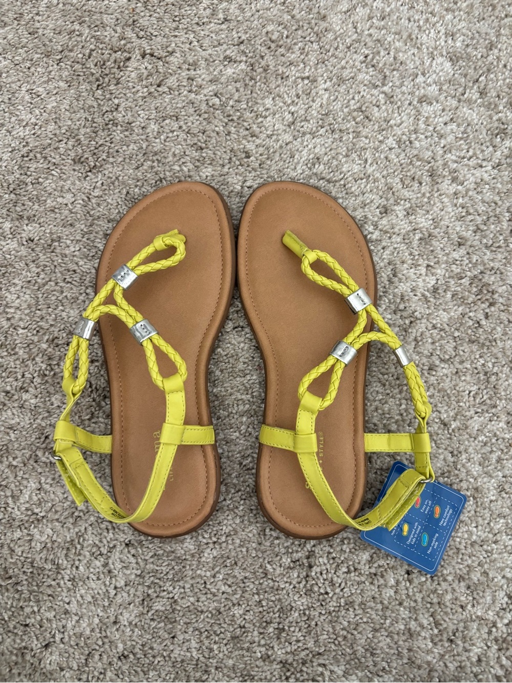 New girls Yellow Braided Strap Sandals